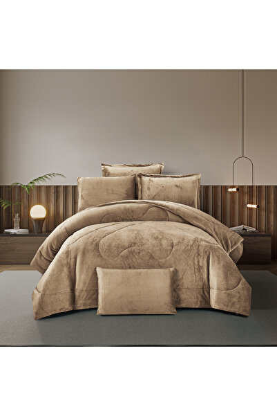 unique home collection Plush Velvet Quilted Comforter Set