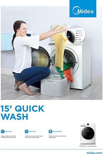 Midea 10KG Front Load Smart Washing Machine with Lunar Dial | 1400 RPM | 14 Programs