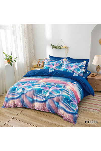 FIONNA.RO Finet Bed Linen 6 Pieces With Elastic Animated Print - Fluturas Magic