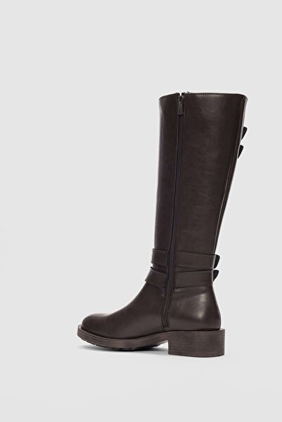 selin shoes Benny Women's Ankle Boots with Double Buckle Detail - Brown