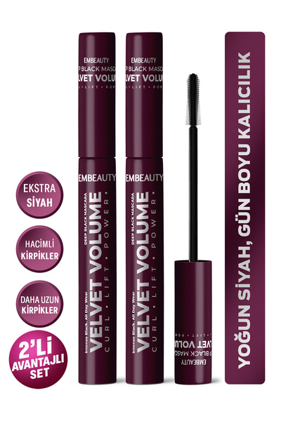 Embeauty Ultra Siyah Dolgunlaştırıcı Maskara – Hacim ve Uzunluk Etkili 2 Adet