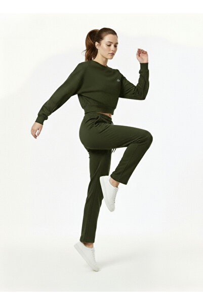 HepsitrentStore Crew Neck Crop Model Sweatshirt Tracksuit Bottom Top Set