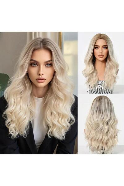 show peruk Yeni Sezon Gerçek Saça En Yakın Dokuda Perçemsiz Dalgalı Ombreli