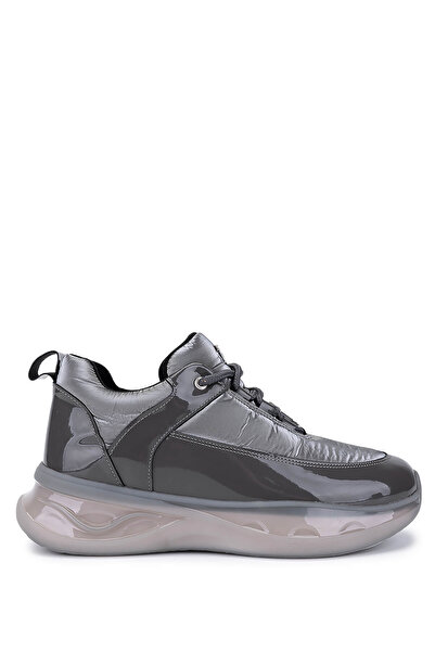 Tamer Tanca Women's Gray Patent Leather Sneakers & Sports Shoes