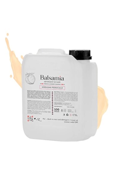 Balsamia Detergent de rufe, Balsamia, parfum de piersică, 5L, 100 spălări