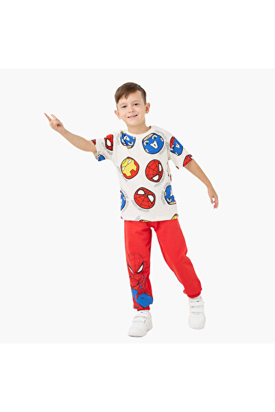 Marvel Spider-Man Print Joggers with Drawstring Closure and Pockets