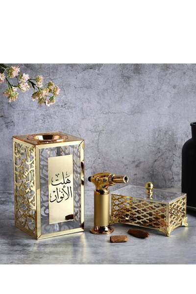 Story of candle مبخرة مع صندوق لحفظ البخور وللتخزين تأتي بعبارة "هلت الأنوار"...