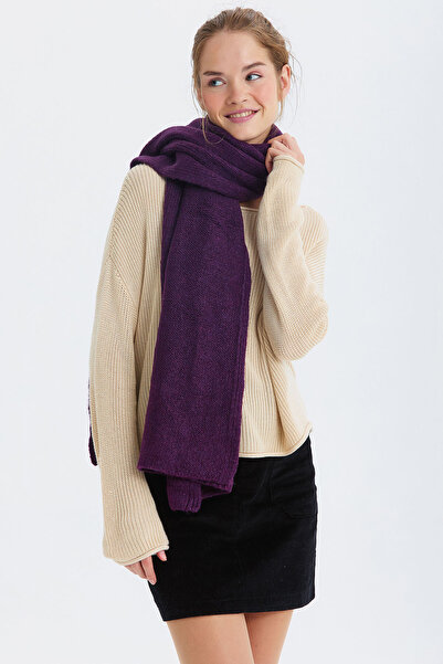 Clandestino Solid Color Large Soft Scarf Purple