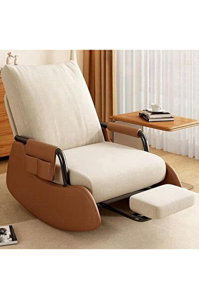 HayaBazaar Rocking Chair with Footrest, Side Pockets & Adjustable High Back.