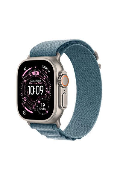 Apple Watch Ultra 3 GPS + Cellular, 49 mm Natürel Titanyum Kasa ve Açık Mavi ...