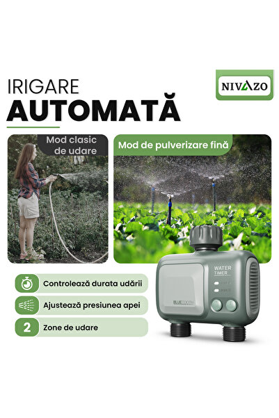 nivazo Nivazo® WaterMaster HCT-626 irrigation controller, 2 zones, Wifi adapter, Tuya app compatible