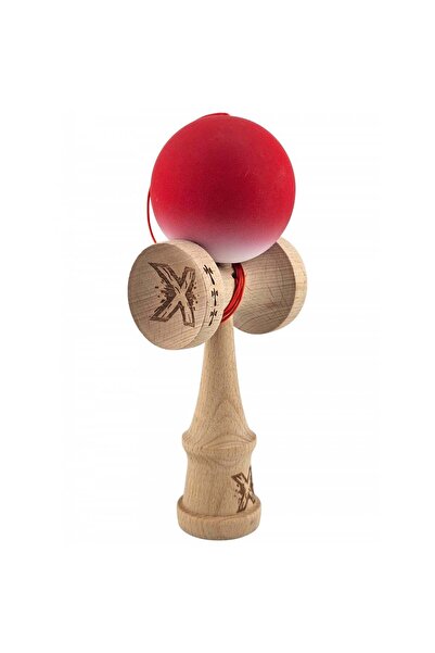 Kendama X Originala, Profesionala, din Lemn, Big Cups, Rubber Grip, 18 cm, Ro...