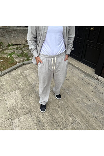 MODA Men's Corded Fabric Velvet Pocket Buggy Trousers Oversized Comfortable Fit - Gray