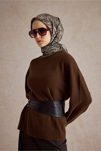 Qef Cotton Scarf Garden Brown