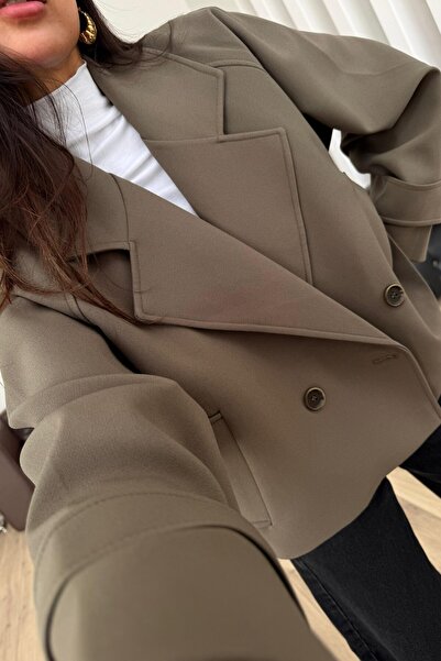 SHILSEE BEUTİQUE ЖІНОЧИЙ КРЕПОВИЙ ТКАНИНА З ГУДЗИЧКАМИ КОРОТКИЙ ПЛАНТАН