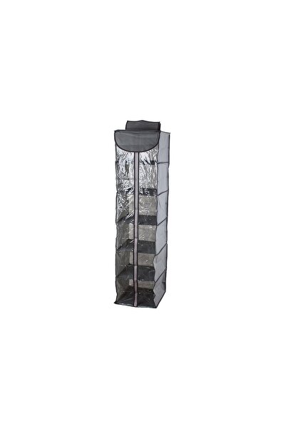 zola Wardrobe organizer, with 6 compartments, zip closure, grey, 120 cm