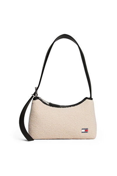 Tommy Hilfiger Kadın Fermuar Kapama Kemerli Ayarlanabilir Deri Sap Beyaz Omuz...