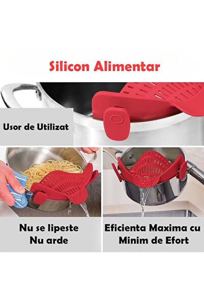 FONIX Comando Home filter strainer, food-grade silicone, universal size 23x13x7 cm, Red