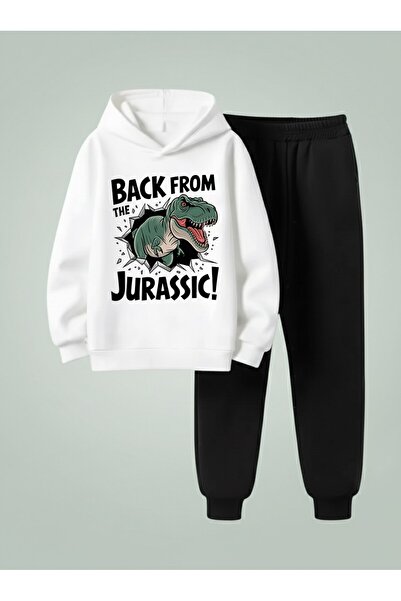 LORVEX Set cu glugă pentru băieți BACK FROM, cu imprimeu, din 3 fire, tip ras...