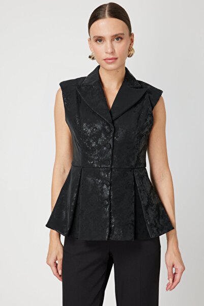 Mi Pret a Porter Mi Önü Pileli Yelek