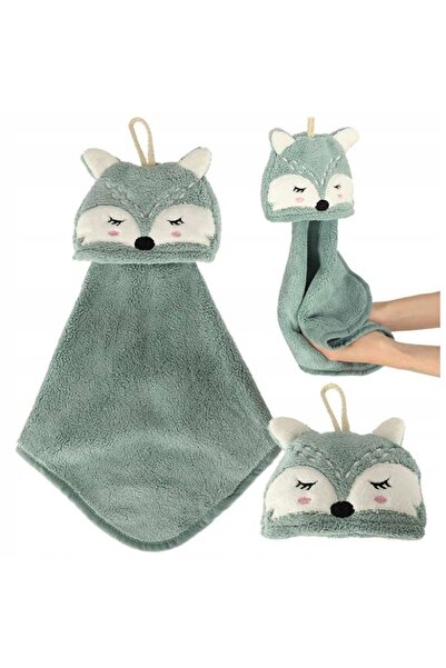 zola Children's hand towel, cheerful pattern, clinging, polyester and nylon, blue fox, 42x25 cm