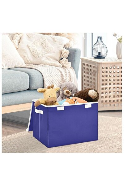 zola Foldable storage box, rectangular, blue, 41x35x20 cm
