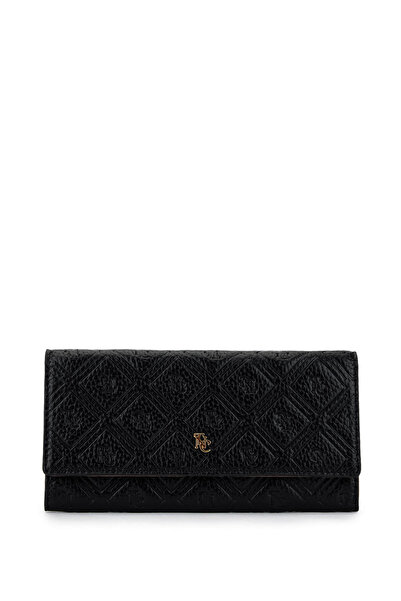 Tamer Tanca Women's Genuine Leather Black Wallet Wallet