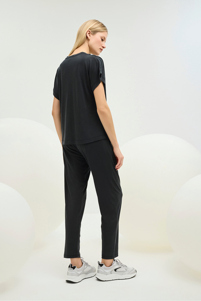 GİZZEY 21380 SET PANTALONI FEMEI CU DECOLTEU IN V