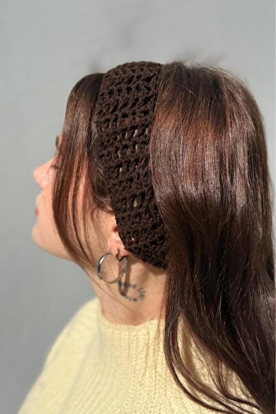 MELUSH Brown Mesh Style Braided Headband, Perforated Headband, Braided Bandana