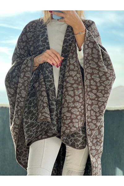 Whoknows Double-Sided Knitwear Poncho Shawl Women's Clothing Accessory