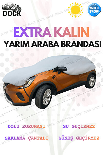 Dock GRİ EXTRA KALIN YARIM ARABA BRANDASI (DOLU KORUMALI)