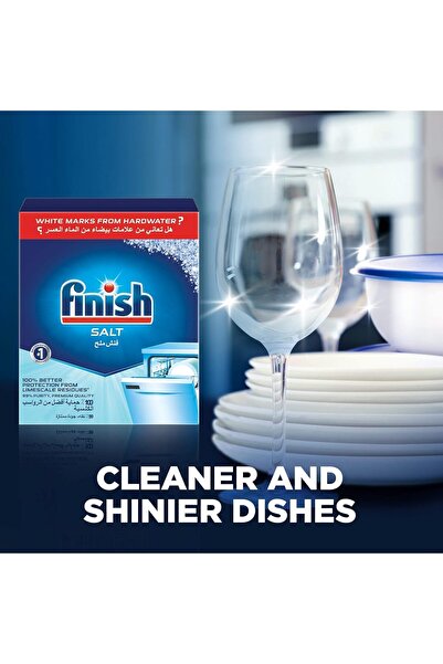 Finish Dishwasher Detergent Rinse Aid Liquid Lemon 400ml + Dishwasher Salt - 2 Kg