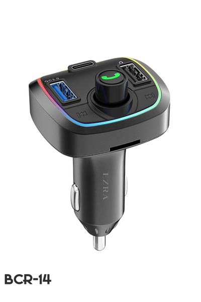 EZRA مشغل MP3 لاسلكي للسيارة BCR-14 مزود بتقنية QC3.0 وشحن سريع PD ومكالمات ب...