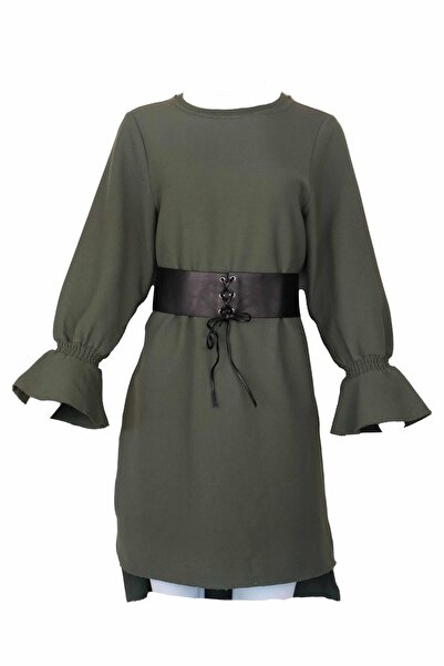 ONLY Maureen Loose Green Dress (without belt) - S, green, 66% polyester, 30% viscose, 4% elastane