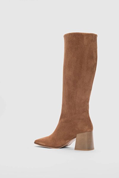 selin shoes Liore Küt Burun Жіночі чоботи - TABA SÜET