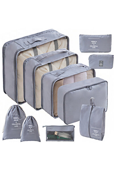 Generic 10 Set Packing Cubes for Suitcases, Travel Luggage Organizer, Travel Packing Kit with Clothes Storag