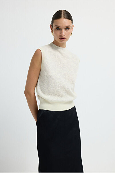 adL Kolsuz Desenli Triko Bluz