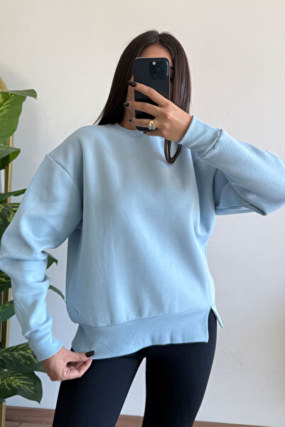 CİDDE Hanorac pentru femei Three ThreadŞ cu căptușeală din fleece B basic B guler rotund