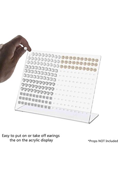 Slasa L Type Acrylic Earring Holder Display – Holds 120 Pairs Earrings (19.5x15.5x6.5 cm)