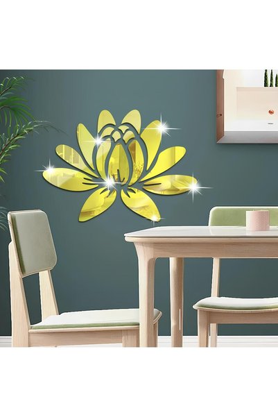 Aynalı Pleksi Lotus Çiçeği Duvar Dekoru