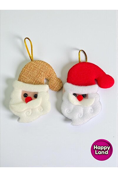 Happyland Christmas Tree Ornament Set of 2 Santa Claus Plush Hanging Ornament in Red-Brown Colors 10 cm Hpy26047