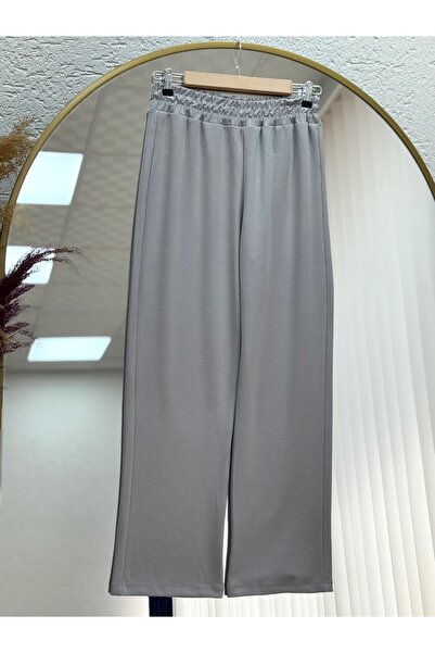MİHRA STORE Hande Kangaroo Pocket Zippered Pants Suit-Mf1746 Gray