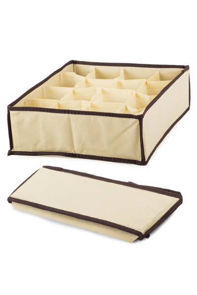 zola Οργανωτής συρταριών, με 16 διαμερίσματα, κρεμ/καφέ, 38x28x10 εκ.