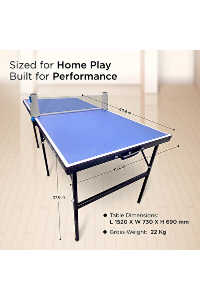 Sparnod Fitness STT-MINI Foldable Table Tennis Table | 2-Player PingPong Set for Kids | Indoor/Outdoor