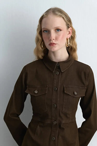 Gusto Φόρεμα Koton τζιν - Καφέ