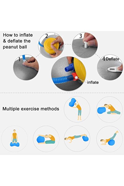 TERRIFI كرة الفول السوداني لتمارين اليوجا والتوازن والاستقرار مع مضخة وحزام ا...