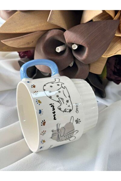 MD MİMOZA DEKOR Porcelain Tea Coffee Cup 340ml -Md6