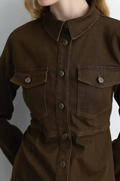 Gusto Φόρεμα Koton τζιν - Καφέ