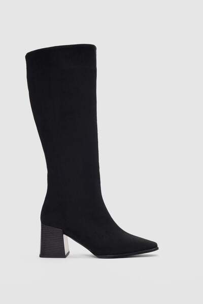 selin shoes Liore Blunt Toe Women's Boots - Black Suede