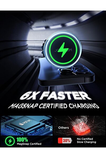 Joyroom MagSafe Car Mount Charger 15W - Magnetic Car Phone Holder for iPhone 12/13/14 (Clip)